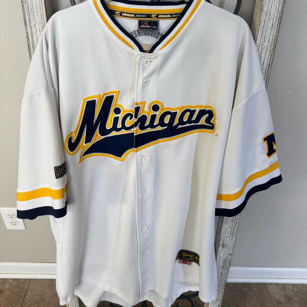 Vintage Colosseum‎ Athletics Michigan Wolverines Heavyweight Baseball Jersey XXL